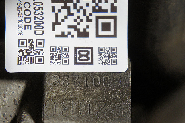 Номер двигателя и фотография площадки HONDA F20B6