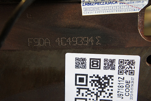 Номер двигателя и фотография площадки FORD F9DA