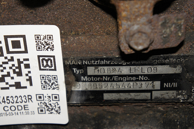 Номер двигателя и фотография площадки MAN D0824LFL09  + МКПП