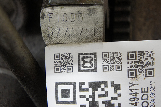 Номер двигателя и фотография площадки Chevrolet F16D3